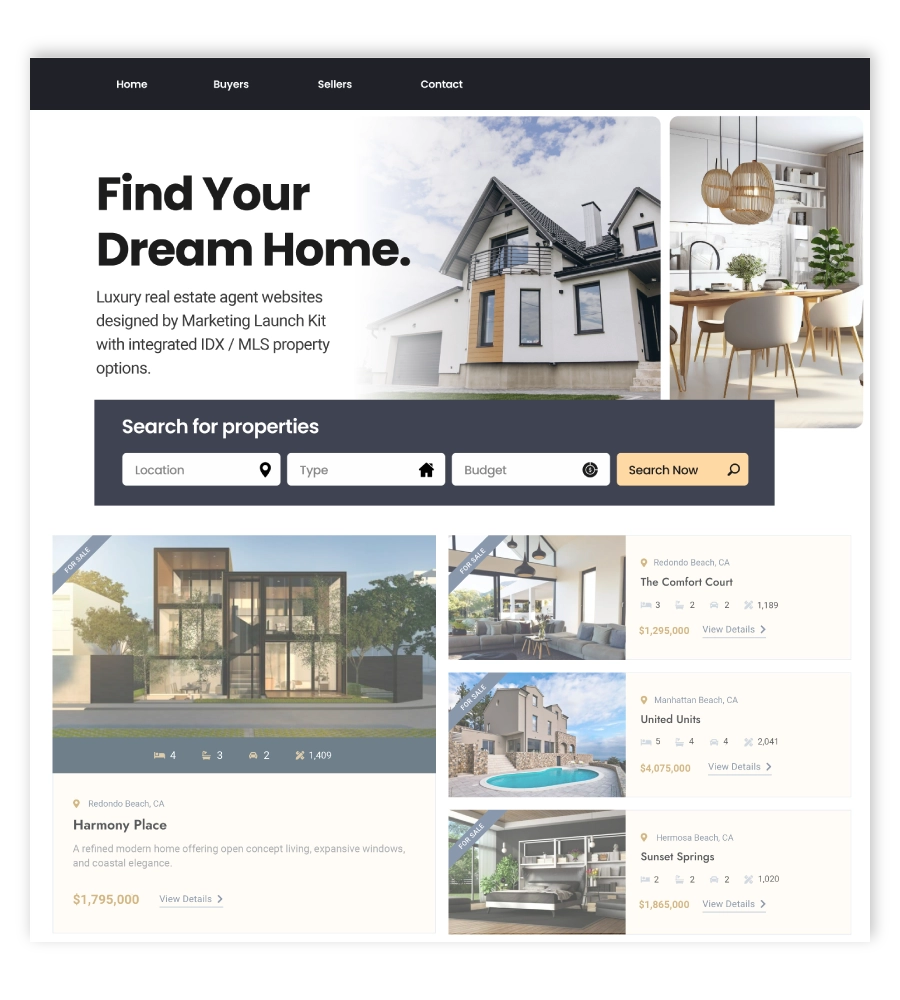 MLS IDX Integration built into your website